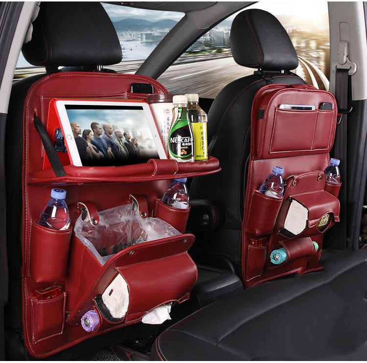 DriveEase™ Leather Seat-Back Organizer & Storage Bag