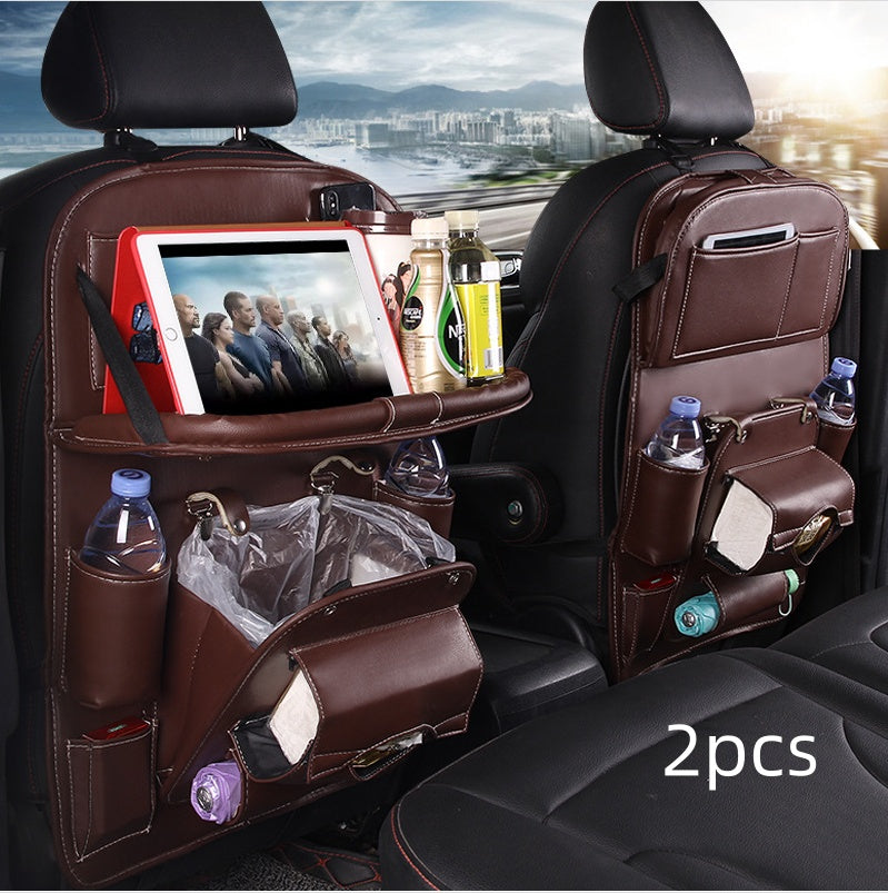 DriveEase™ Leather Seat-Back Organizer & Storage Bag