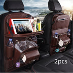 DriveEase™ Leather Seat-Back Organizer & Storage Bag
