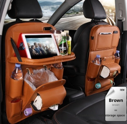 DriveEase™ Leather Seat-Back Organizer & Storage Bag