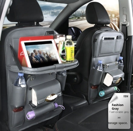 DriveEase™ Leather Seat-Back Organizer & Storage Bag